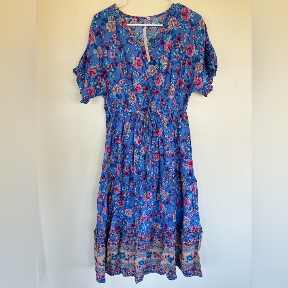 Floral Blue Maxi Dress